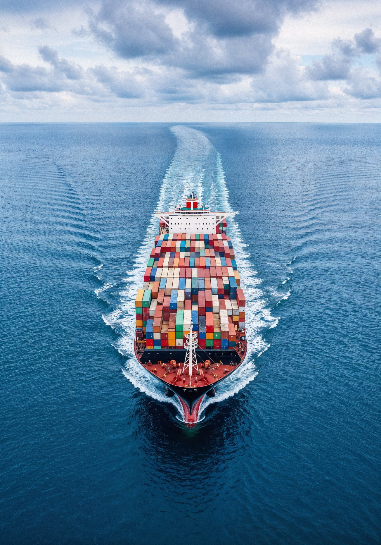 Cargo ship at sea